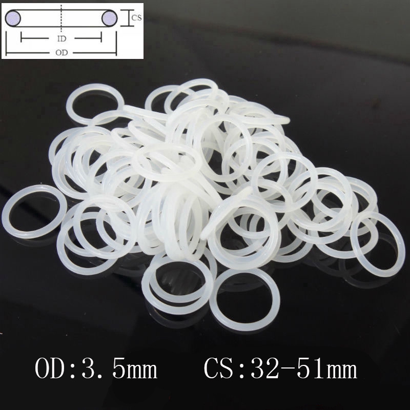 10pcs White Food Grade Silicone Rubber O Ring High Temperature Resistant Waterproof Seal O Ring Cs 3 5mm Od32 51mm Shopee Malaysia