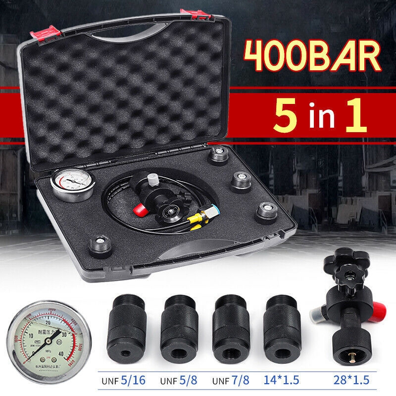 ColdK1n9 Pressure Gauges Test Kit 6000Psi Fill Gas Valve Hydraulic
