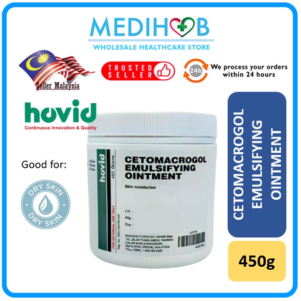 HOVID CETOMACROGOL EMULSIFYING OINTMENT 450G EXP 4/2025 Shopee Malaysia