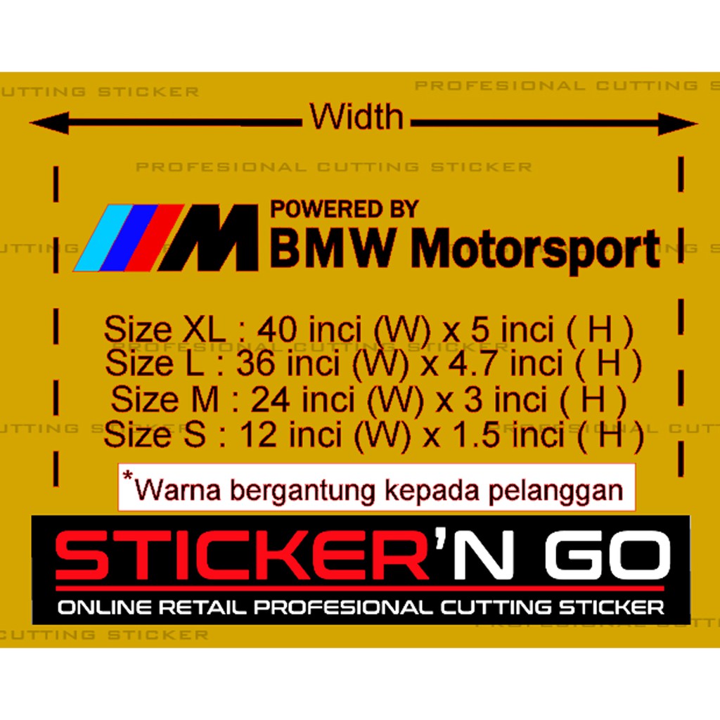 STICKER CUSTOM BMW MOTORSPORT M3 M5 X6 X1  POWERD BY
