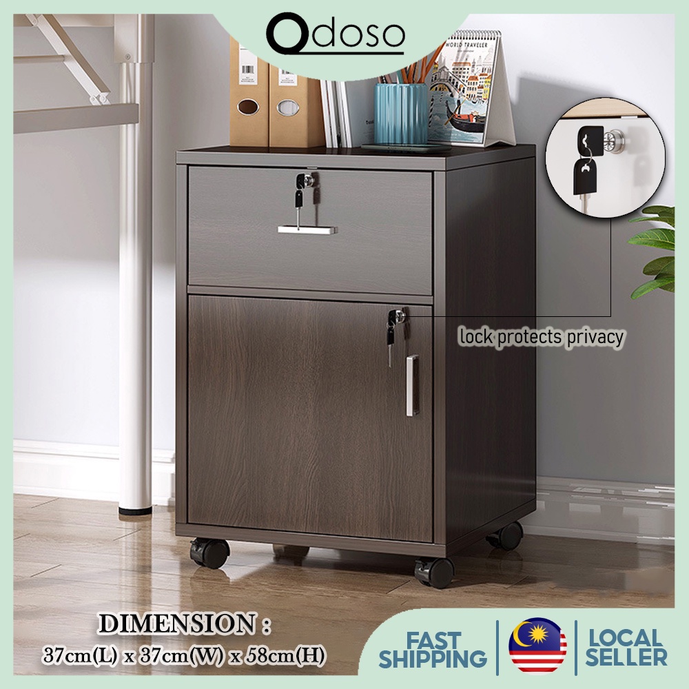 ODOSO DG0018 Office Mobile Pedestal File with Wheels Drawers