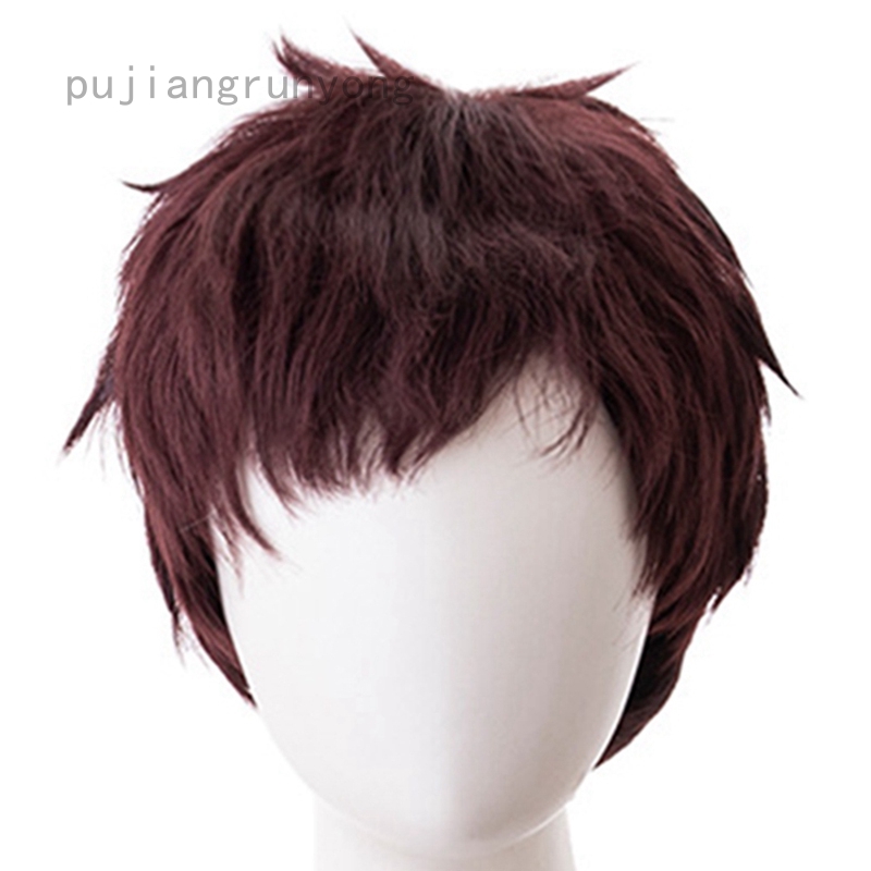 Pujiangrunyong My Hero Academia Overhaul Kai Chisaki Short Reddish Brown Cosplay Hair Wig New Shopee Malaysia