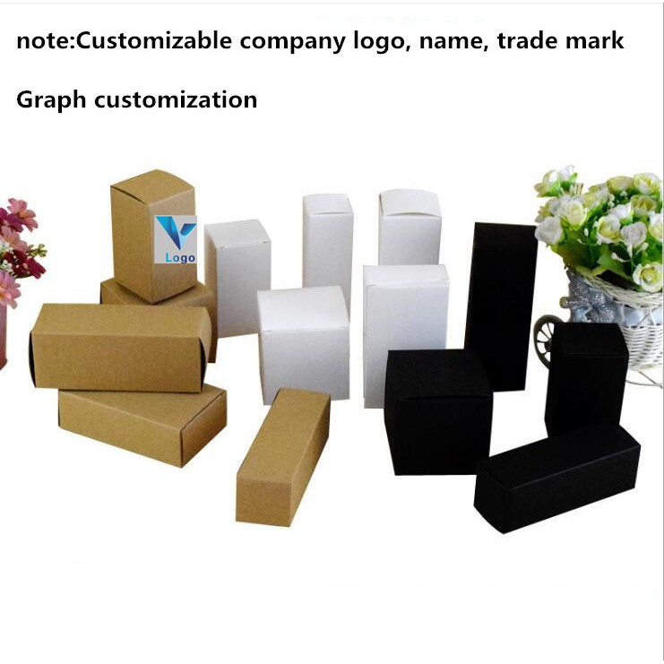 4x4x4cm 100pcs Paper Box White Kraft Paper Card Case Sample Gift Packaging Boxes