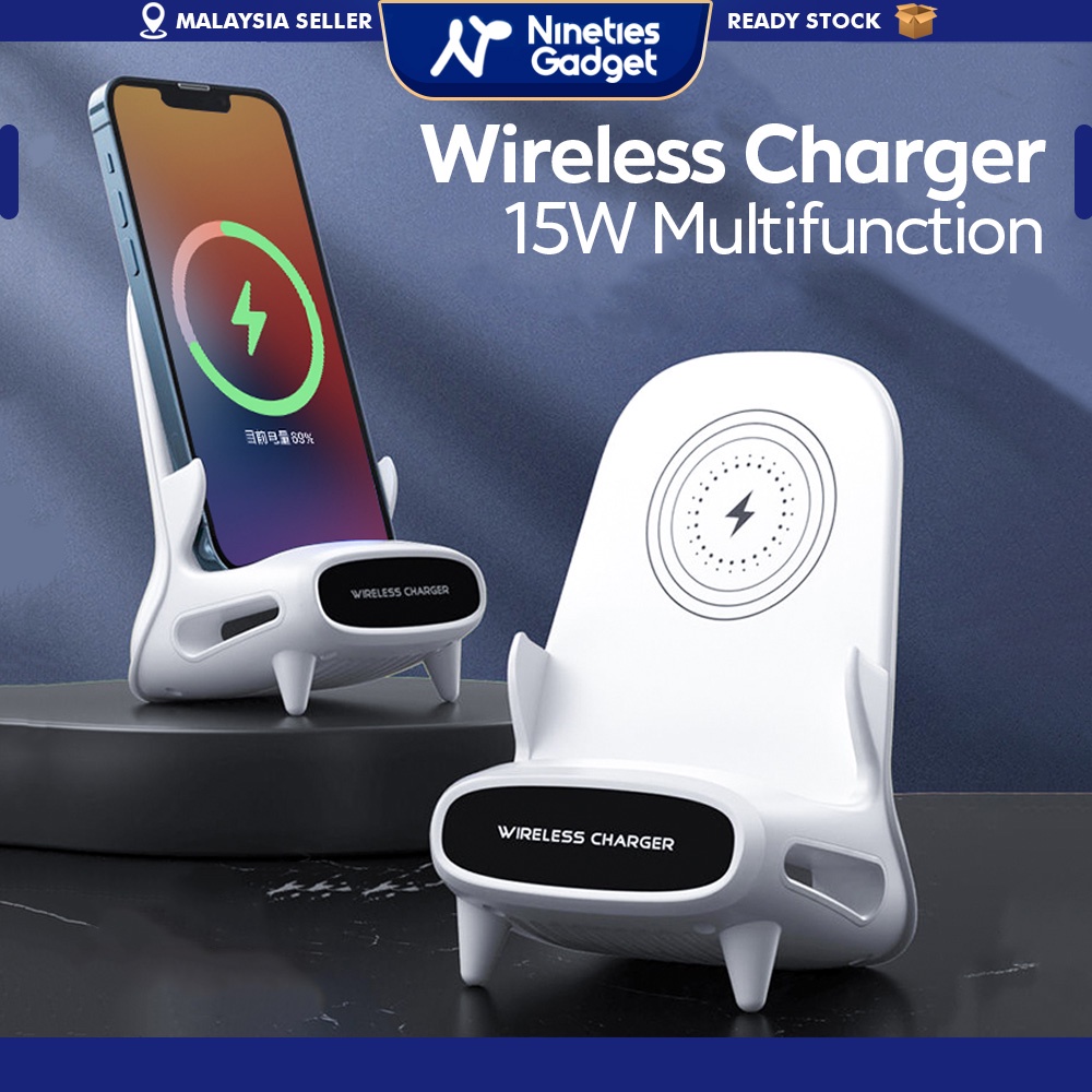 15W Qi Wireless Phone Charger Stand for iP Android Series Fast Charging ...