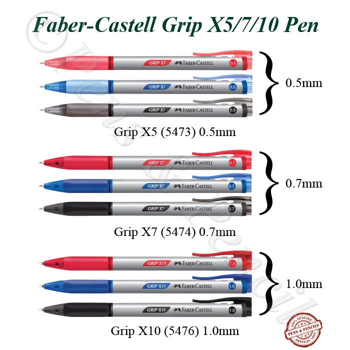 Faber Castell Grip X Ball Pen X5 (0.5mm) X7 (0.7mm) X10 (1.0mm) / FaberCastell Grip x Faber