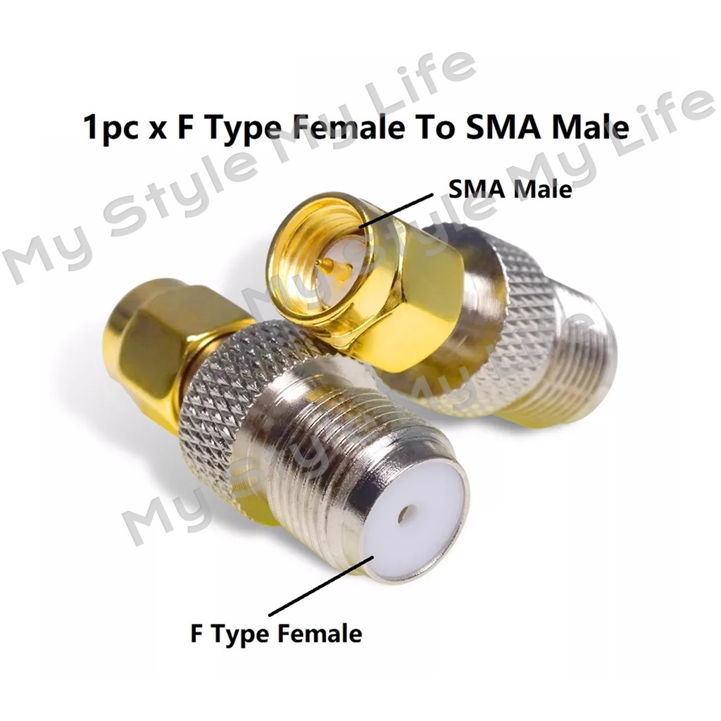 Connector F Type Female To Sma Male Straight Rf Coaxial Adapter F Connector To Sma Shopee Malaysia 3319