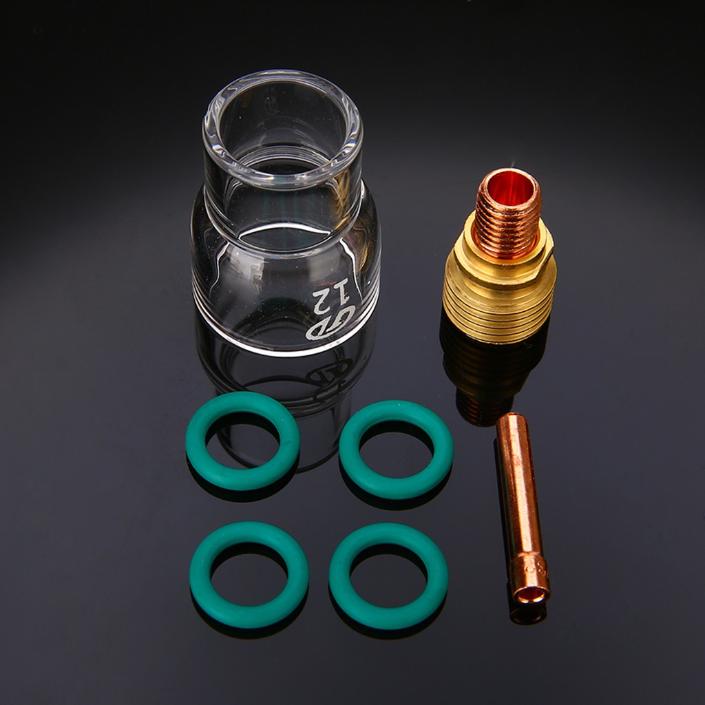 7 pcs TIG Welding 12 30mm Pyrex Glass Gas Lens Kit for WP24 Series 1