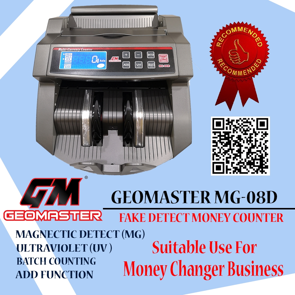 GEOMASTER Money Counter High Detect Fake Money Note Counter Money