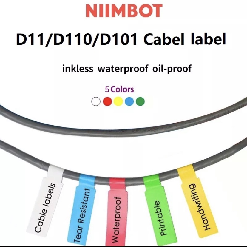 D11 Color Cable Label Sticker Paper Roll Jing Chen (Niimbot) for D11
