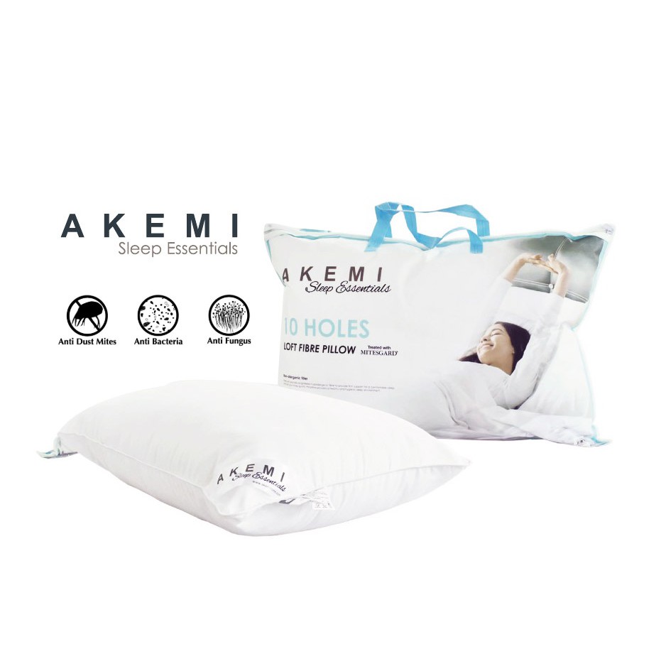 Original 10 Holes AKEMI Sleep Essentials Pillow Loft Fibre