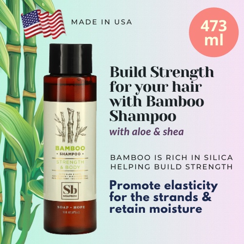 Soapbox Shampoo Bamboo with Aloe & Shea, Strengthen Hair 473 ml