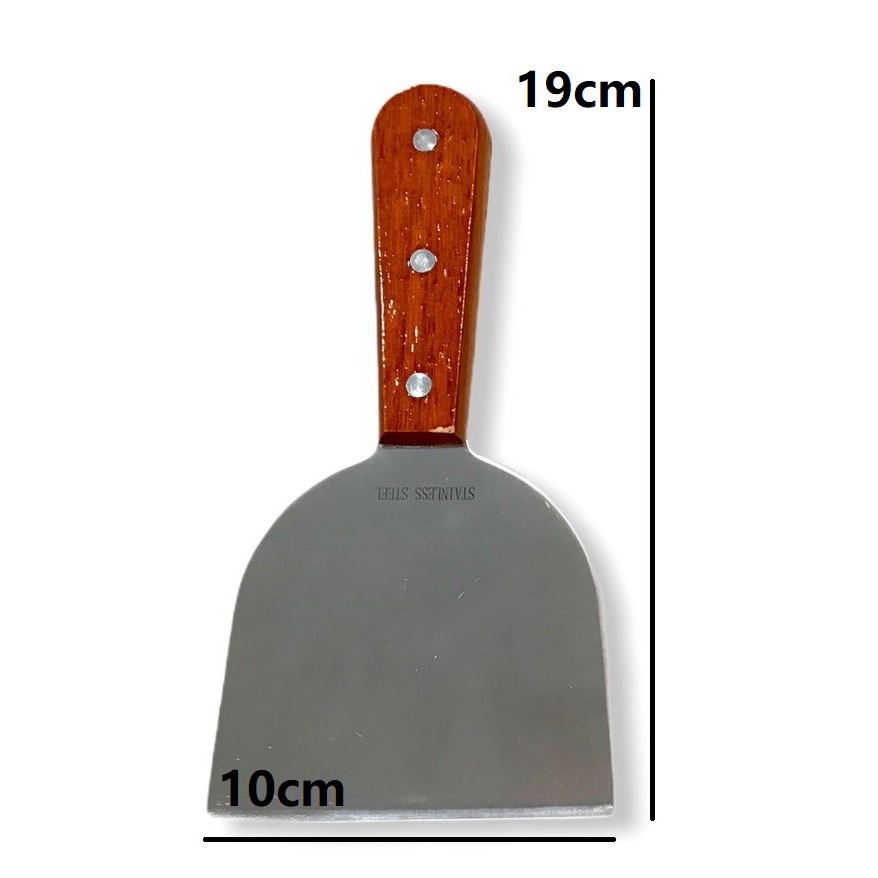 Stainless Steel Wooden Handle Scrapper, Griddle Scraper, Burger Flipper, Burger Scrapper, Spatula Scraper