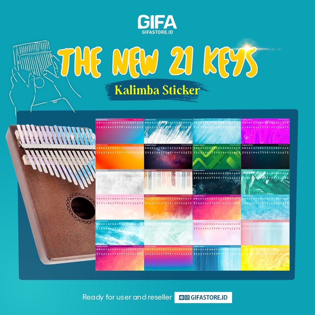 Kalimba 21 Key Sticker Key Notes Piano | Shopee Malaysia