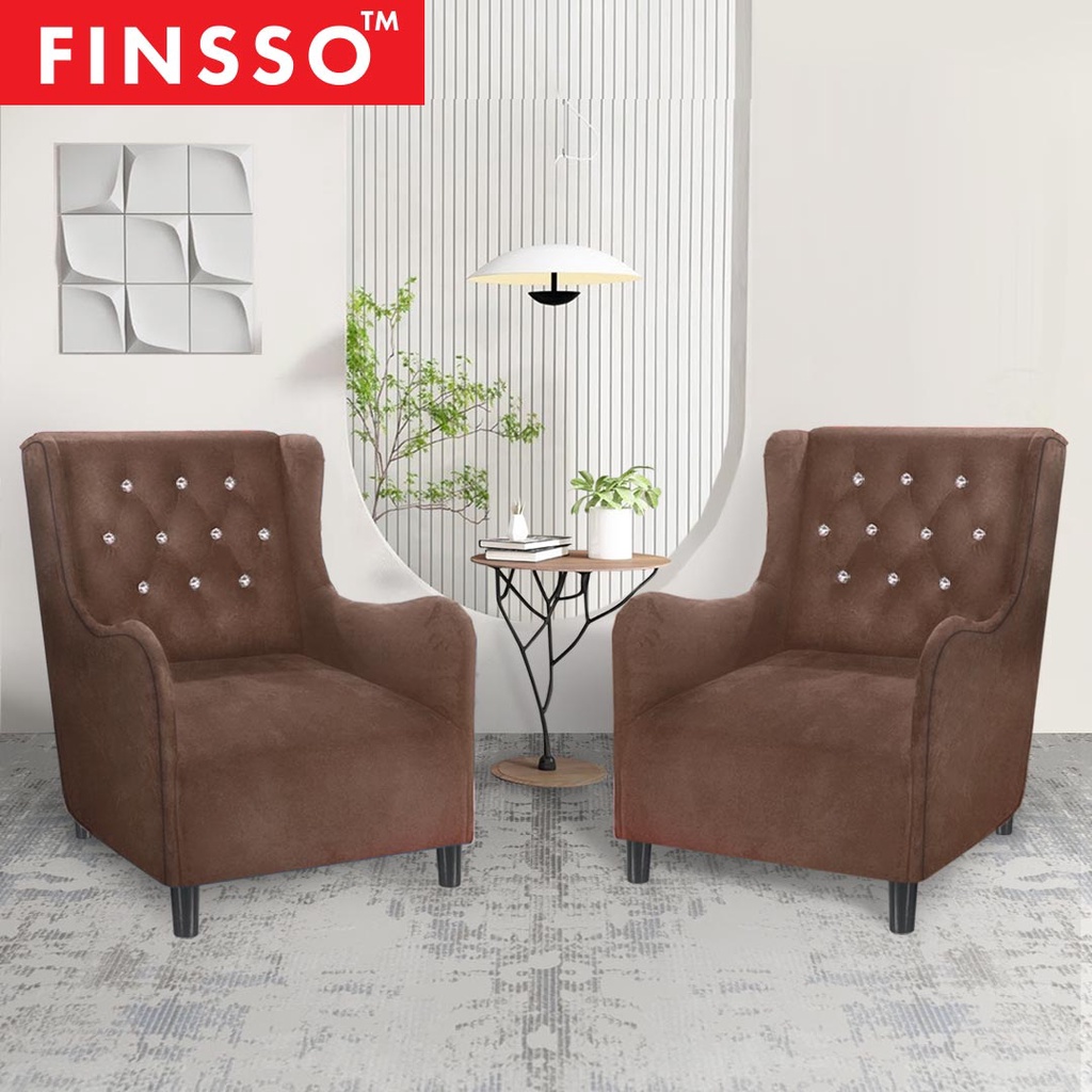 FREE SHIPPING !!! Walternon Sofa Velvet Fabric High Back Wing Chair KLANG VALLEY ONLY