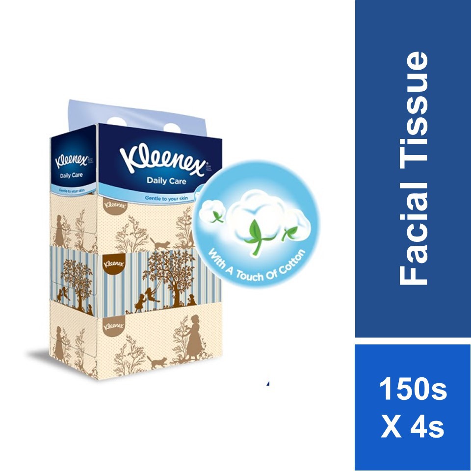 Kleenex Vintage Facial Tissue Box 2 Ply 150s x 4 | Shopee Malaysia