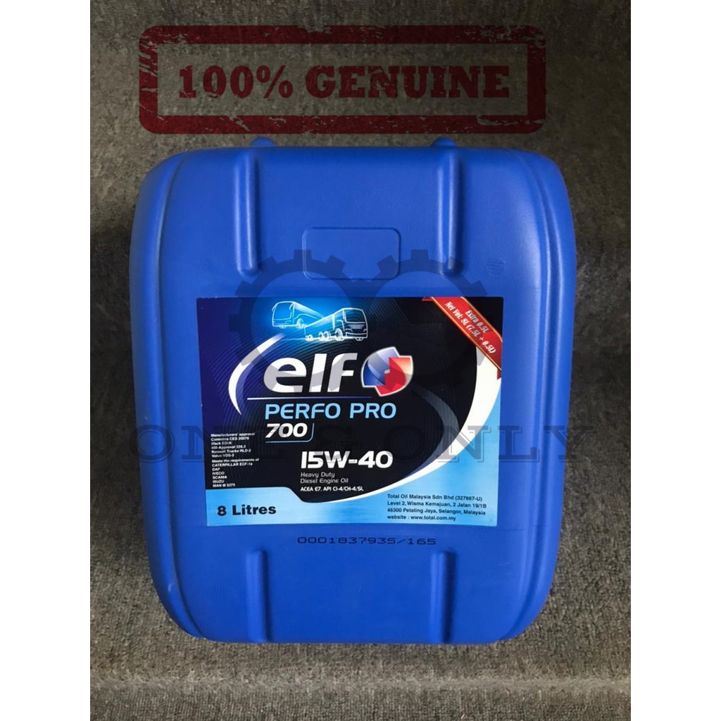 100 GENUINE ELF PERFO PRO 700 ENGINE OIL 15W40 15W40 ACEA E7 API CI4