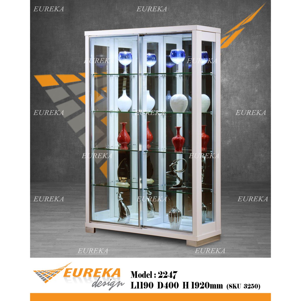 EUREKA 2247 4ft Hi Gloss Display Glass / Almari Hias Kaca