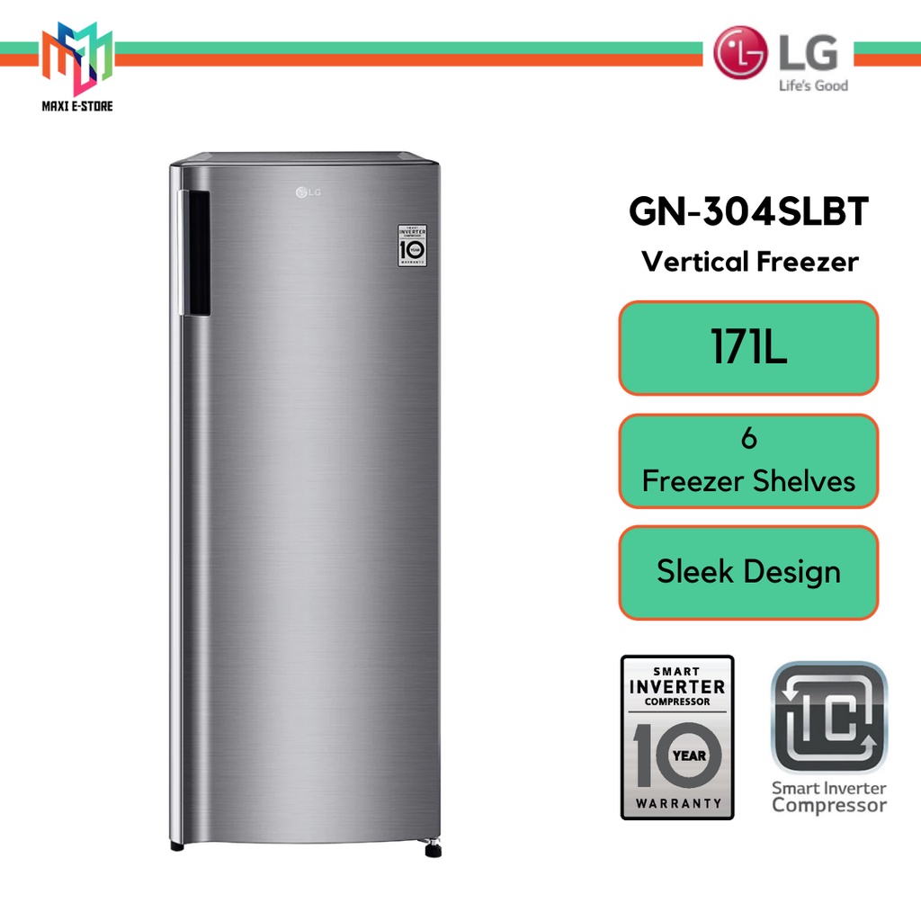 LG GN304SLBT 171L Vertical Freezer with Smart Inverter Compressor