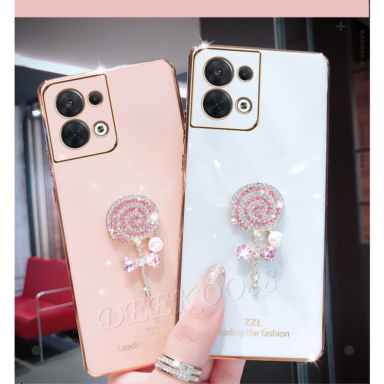 Phone Case OPPO Reno 8 8Pro 7 7Z 7Pro Find X5 Pro 2022 New Purple White Smartphone Casing with Lovely Cute Lollipop Softcase All-Pack Protection Back Cover Reno8 Reno7 Z Pro