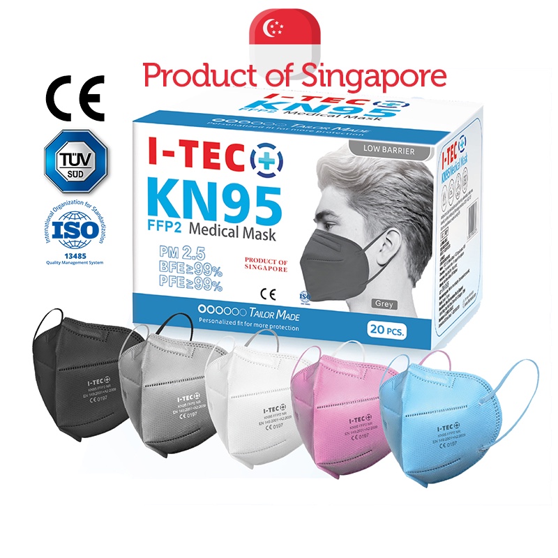 MADE IN SINGAPORE ITEC KN95 FFP2 (Equivalent to KF94 N95) Medical 3D