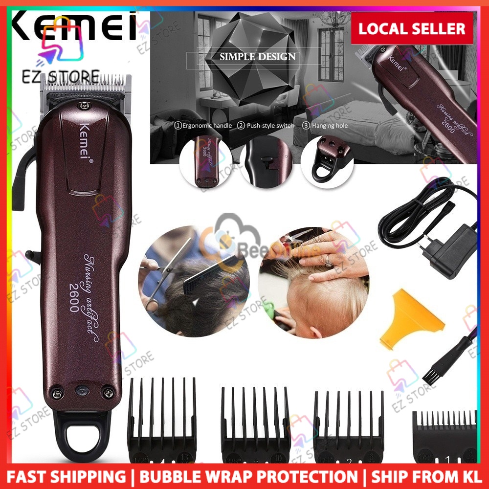 Ready Stock!! Kemei KM-2600 Rechargeable Electric Hair Clipper Trimmer Styling Haircut