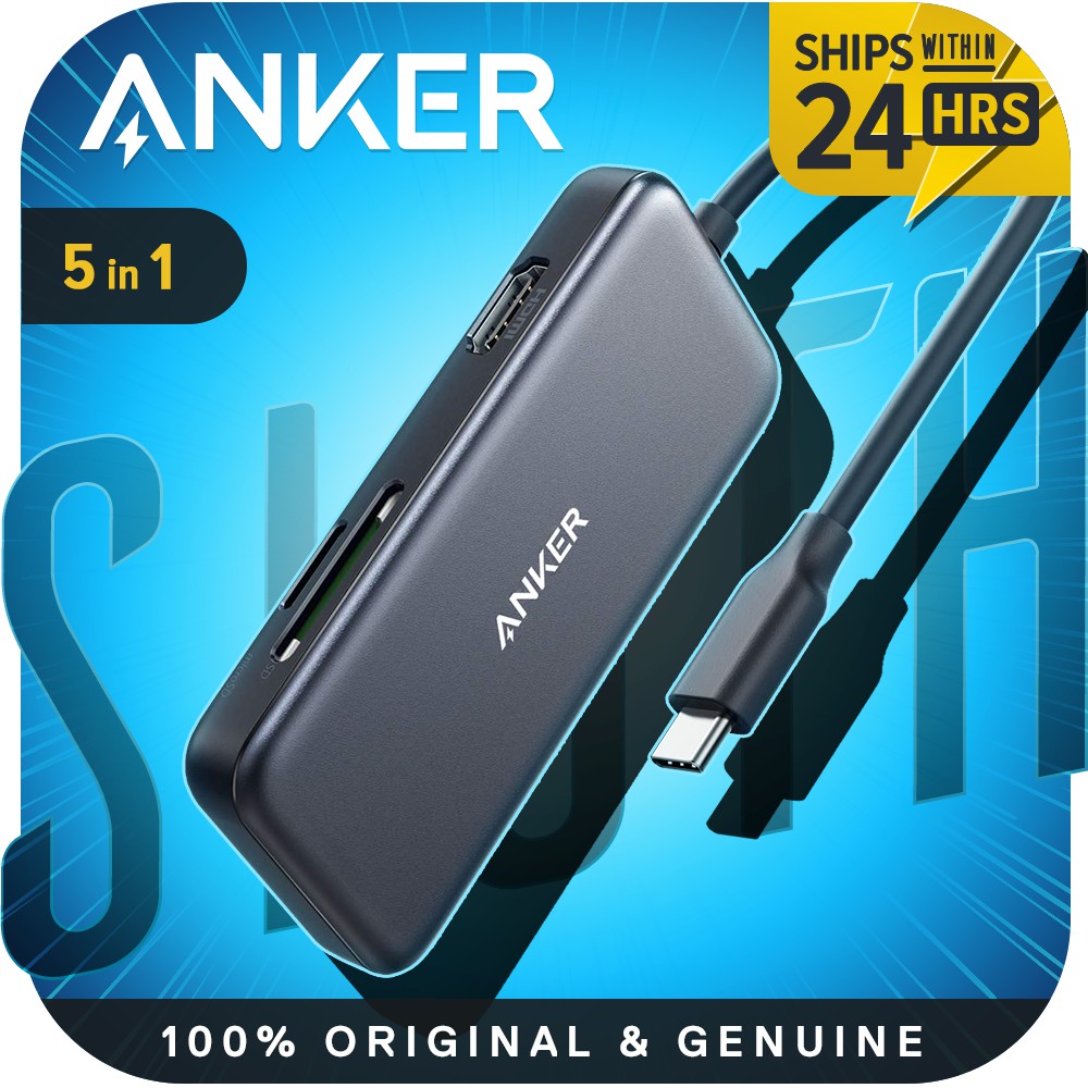 Anker A8334 Usb C Hub Adapter 5 In 1 4k Usb C To Hdmi Sd Tf Card Reader 2 Usb 3 0 Shopee Malaysia
