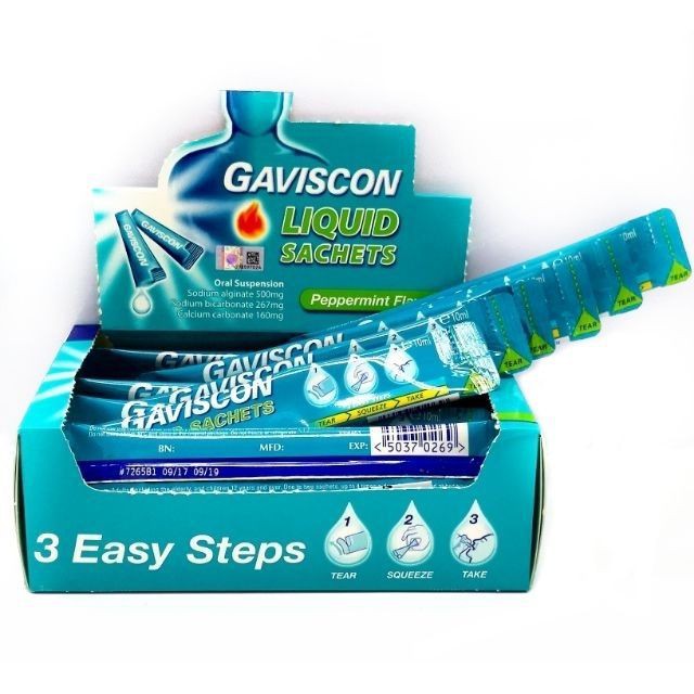 GAVISCON PEPPERMINT LIQUID SACHETS 10ML 5S / 24S Shopee Malaysia