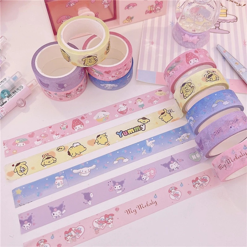 5M Cute Sanrio Cartoon Diy Hand Account Tearable Washi Tape Decoration ...