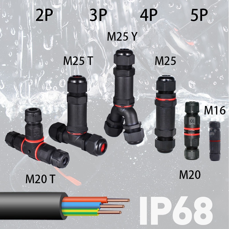 IP68 Waterproof Connector Three-way Electrical 2/3pin Wire Cable Connector Outdoor Underwater Terminal Home Improvement