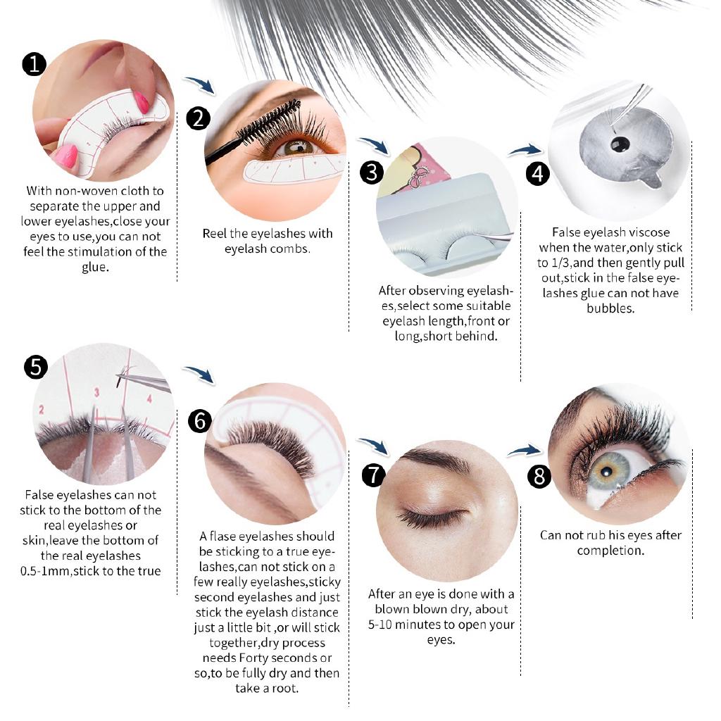 Lash Starter Eyelash Extension Kit Set Mannequin Make Up Training Flat