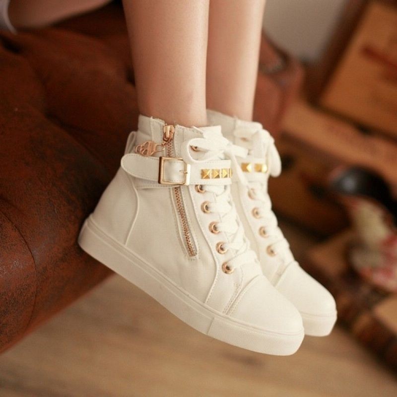 ๑ New Black Women S Shoes Harajuku High Top Shoes Korean Version Of All Match Casual Sneakers For Junior High School Students Shopee Malaysia