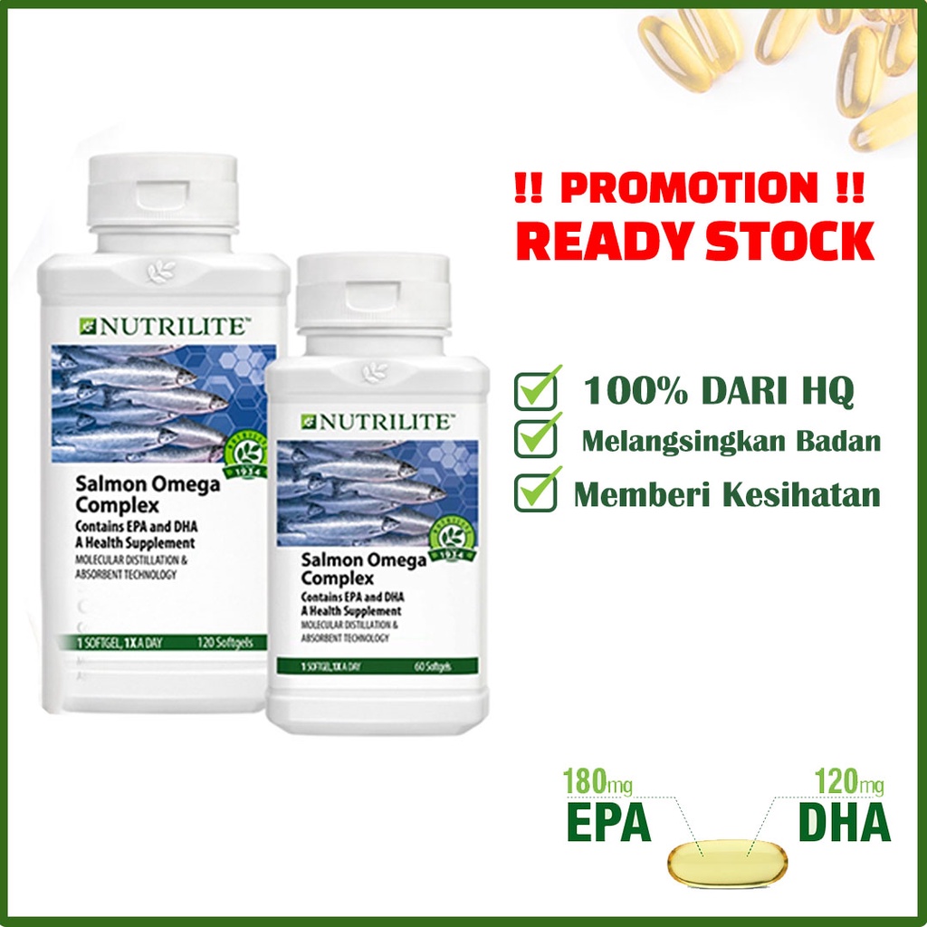 (Free Delivery) HALAL Minyak Ikan Nutrilite Salmon Omega3 Complex 60