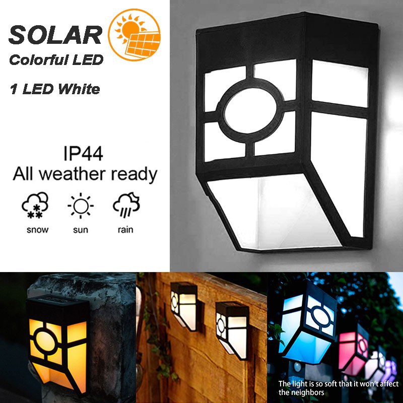 Solar Powered Waterproof Auto Changing Multicolor LED Wall Mount Lights Retro Vintage Decoration Outdoor Lighting