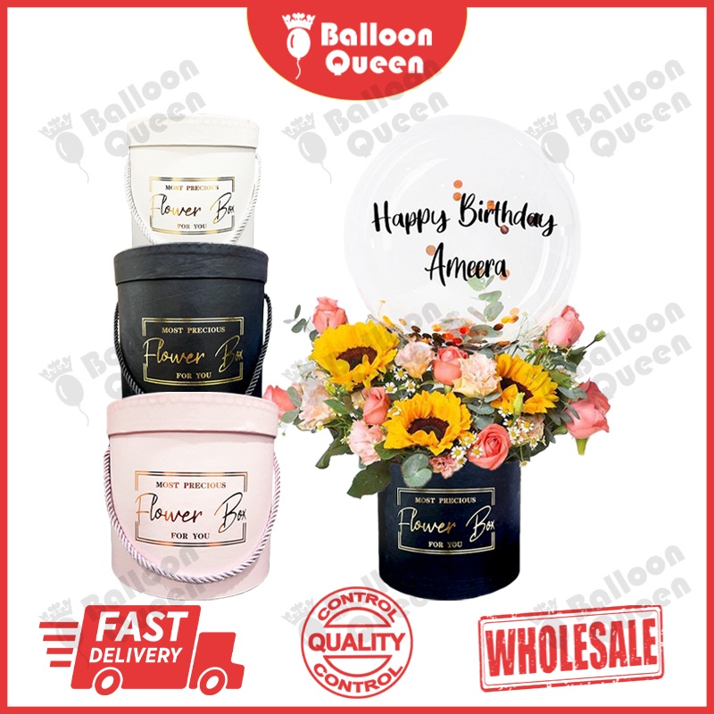 Round Bouquet Box / Flower Box / Kotak Bunga Most Precious Shopee