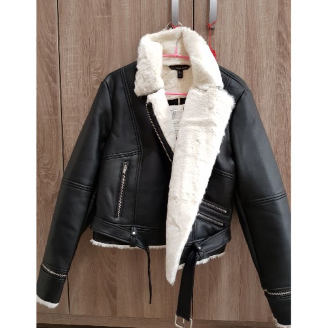 zara leather fur jacket