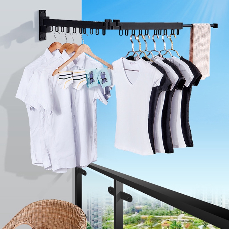Indoor And Outdoor Balcony Wall Hanging Retractable Folding Clothes Hanger Shopee Malaysia