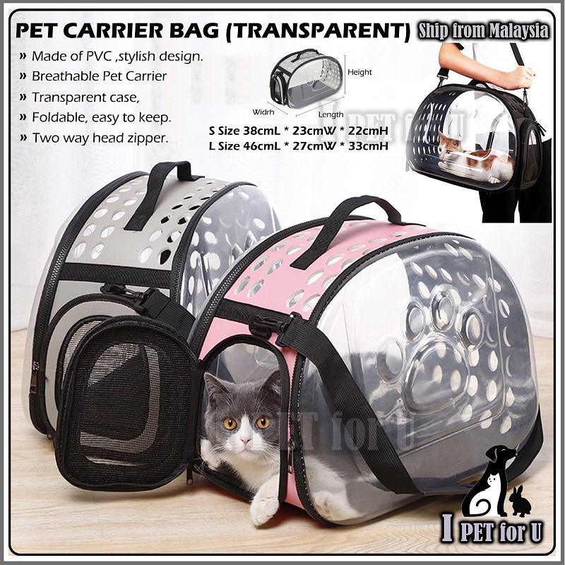 【Ship From Msia】Cat Bag Cats Out Carriers Bag Pet Backpack Transparent Dog Bag Portable Bags