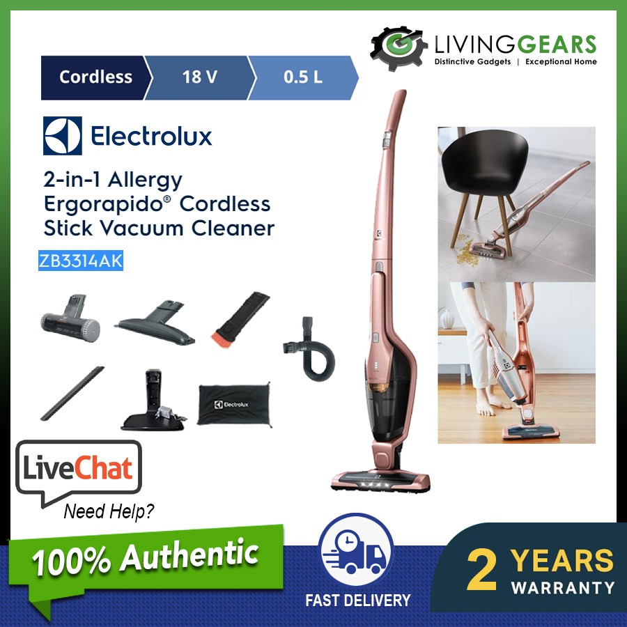Electrolux Rechargeable 2in1 Allergy Ergorapido Cordless Stick