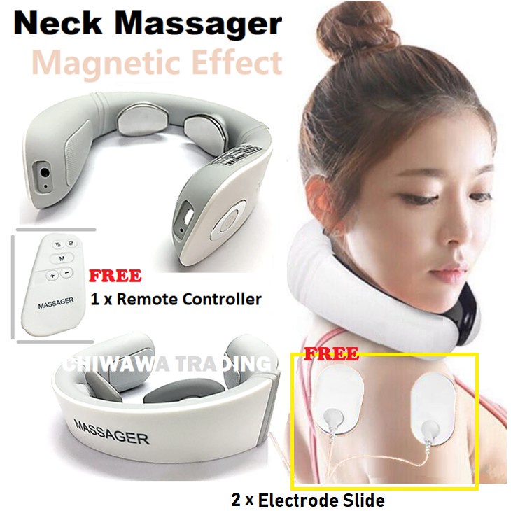 Rechargeable Smart Cervical Back Neck Electrical Magnetic Pulse Massager 3D Shiatsu Kneading Beat Relief Pain Tools