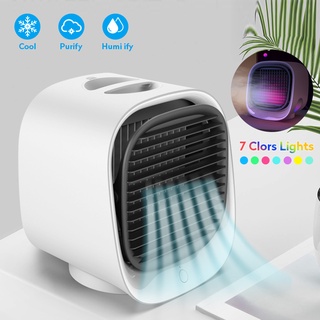 💨💨Mini Cooler Fan Air Cond Portable Cooling Humidify Fans with 300ML Water Tank 7 Colors Night Light 迷你空调 冷风扇