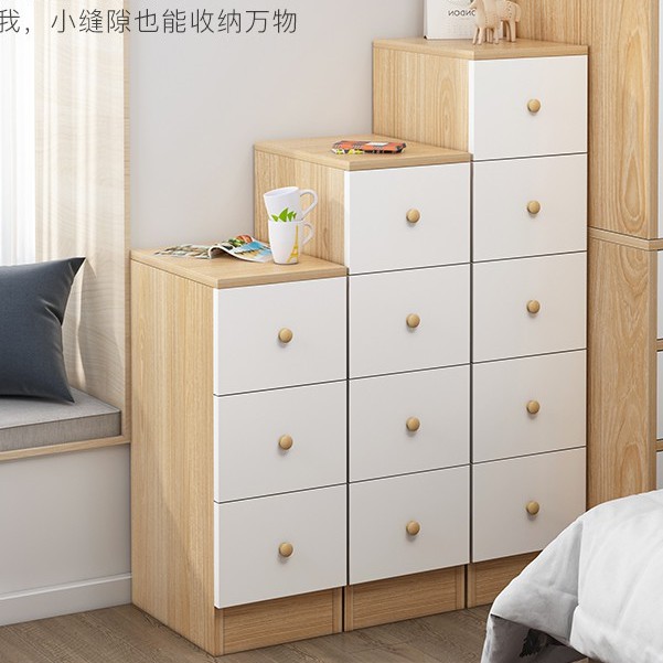 Ready Stock Clip Gap Receive Solid Wood Cabinet Drawer Bedroom Shelf Narrow Nightstand Multilayer Store Shopee Malaysia