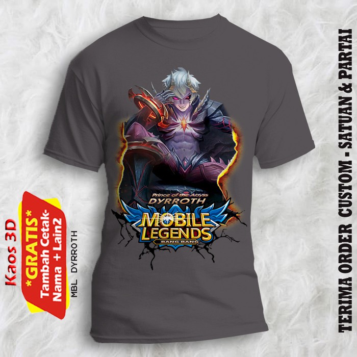 Mobile Legends T Shirt Dyrroth Size Until Adult Free Added Children S Name Etc Shopee Malaysia