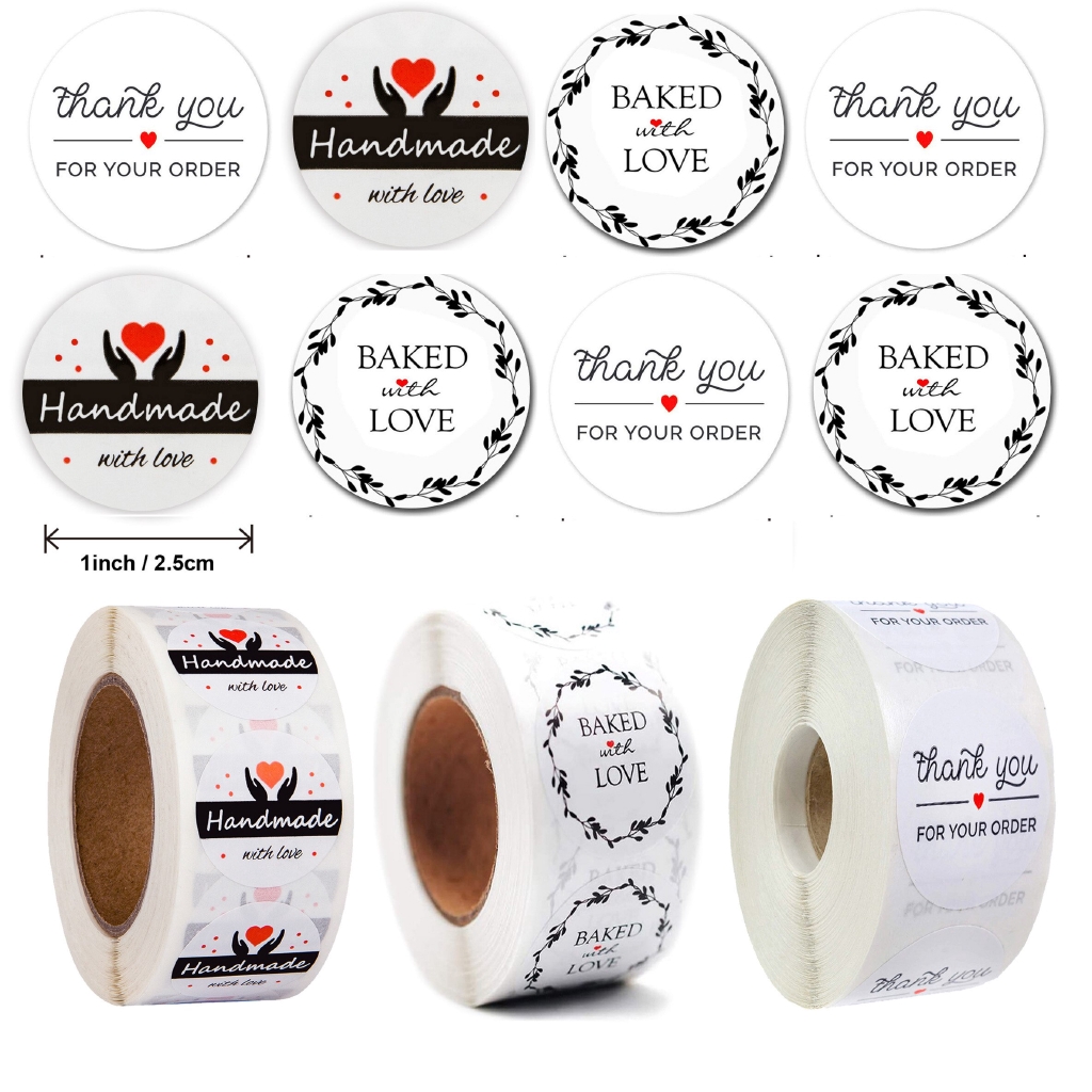 500pcs Stickers 1 Inch Round Thank You For Your Order Stickers Seal Labels Shopee Malaysia