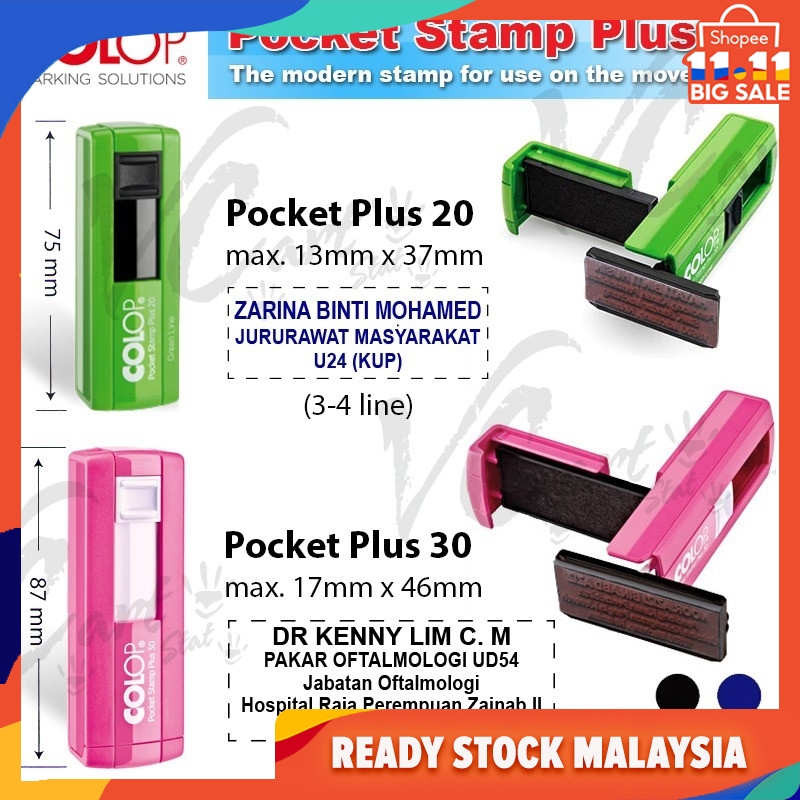 Customised Rubber Stamp COLOP Self-Inking Pocket Stamp (Nurse & Doctor ...