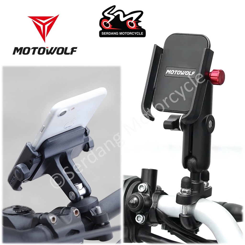 MOTOWOLF Phone Holder Motorcycle Bicycle GPS Handphone Bracket Bike Motor Pemegang Telefon Bimbit Basikal MDL2821