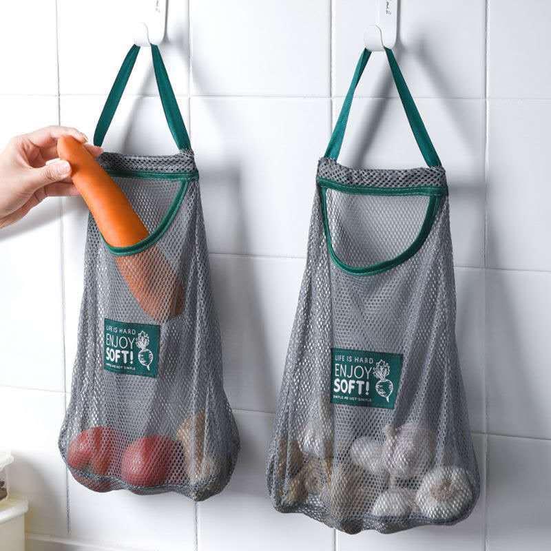 Kitchen Polyester Totes Mesh Bag / Reusable Hanging Mesh Vegetable Fruit Mesh Bags / Portable