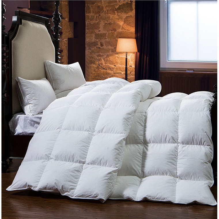 White Quilt Goose Down Comforter Feather Duvet Comforter Insert