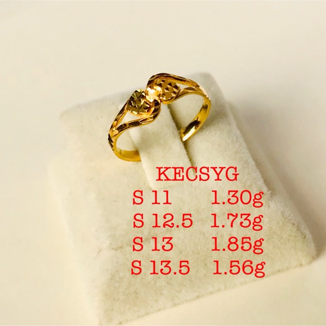 Cincin Bajet Emas 916 S 11 1 30g S12 5 1 73g S13 1 85g S13 5 1 56g Malaysia