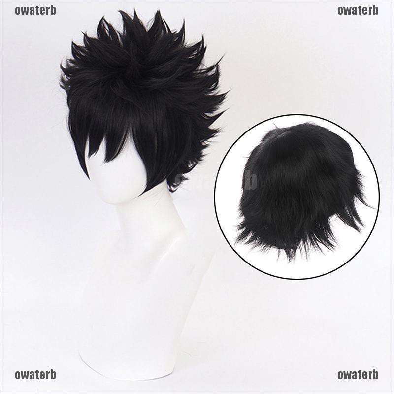 Openwaterb Anime Cartoon Characters Dabi Black Wig Wavy Hair Fans