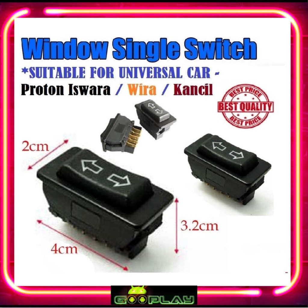 Power Window Single / Sub Switch 5 Pin For Proton Wira Saga Iswara